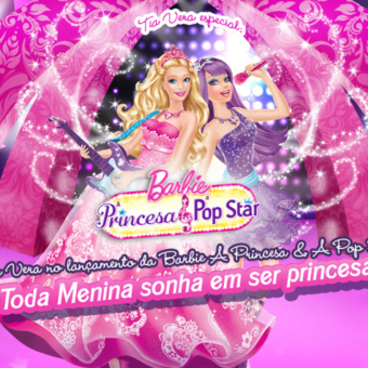 Tia Vera no lançamento da Barbie A Princesa & A Pop Star.